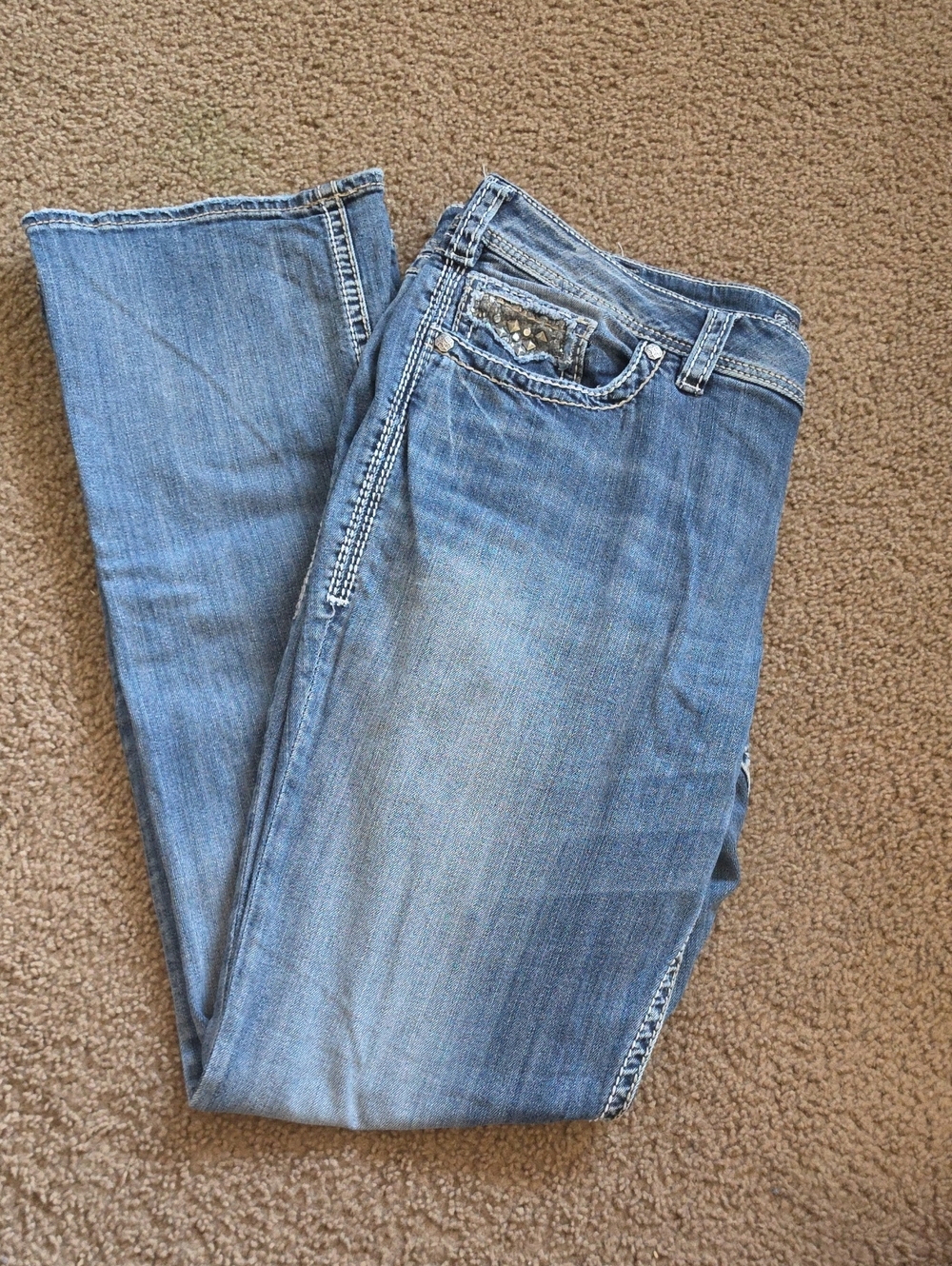 Silver Boot Cut Long Inseam Jeans